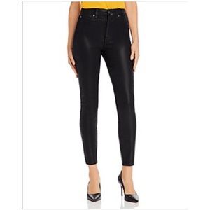 7 FOR ALL MANKIND BLACK BRUSHED SKINNY JEANS 26